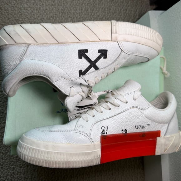 Off White Vulcanized Eco Canvas Sneakers - Picture 7 of 11